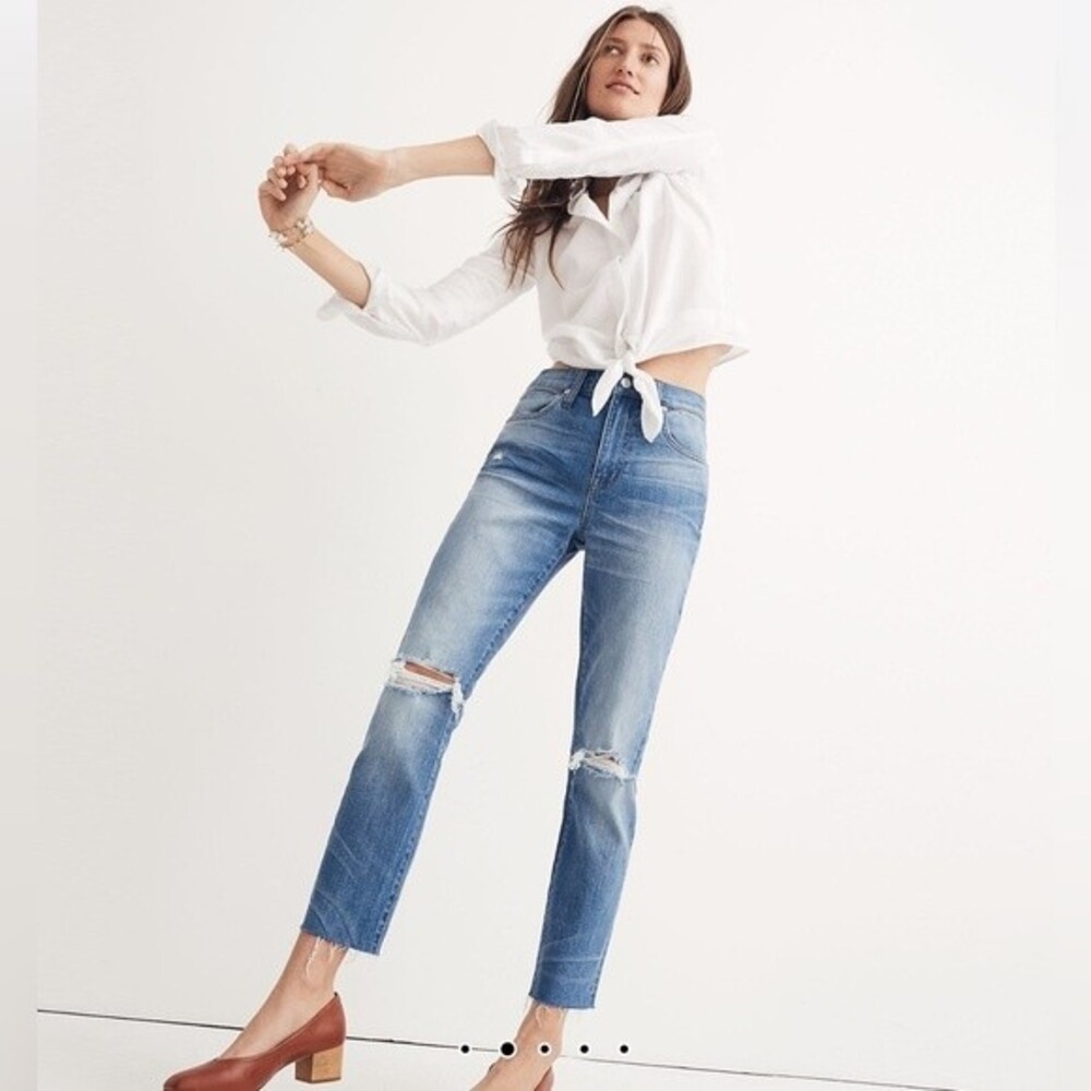 Madewell The Tall High-Rise Slim Crop Boyjean Knee-Rip  Edition 25